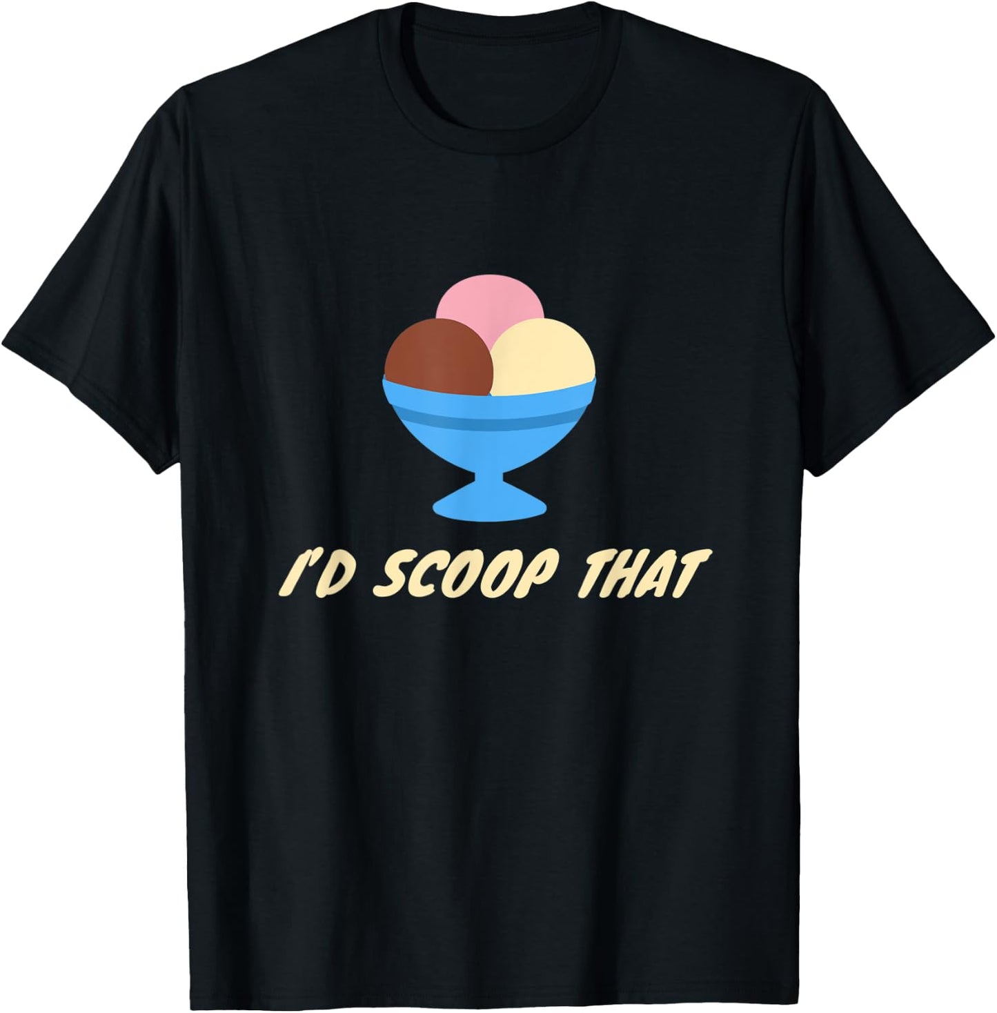 I'd Scoop That Ice Cream Cone Vanilla Summer Treat Sprinkles Women Kids T-Shirt - T-Shirt | Black