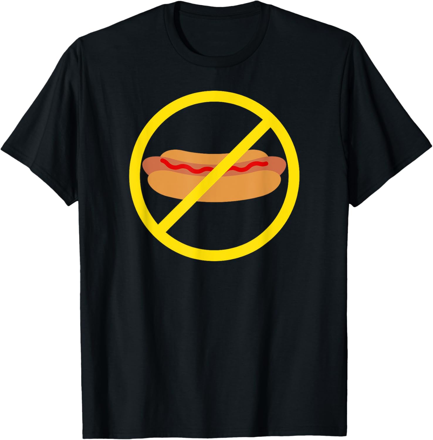 No Ketchup on a Hot Dog Funny Men Women Girls Kids T-Shirt - T-Shirt | Black
