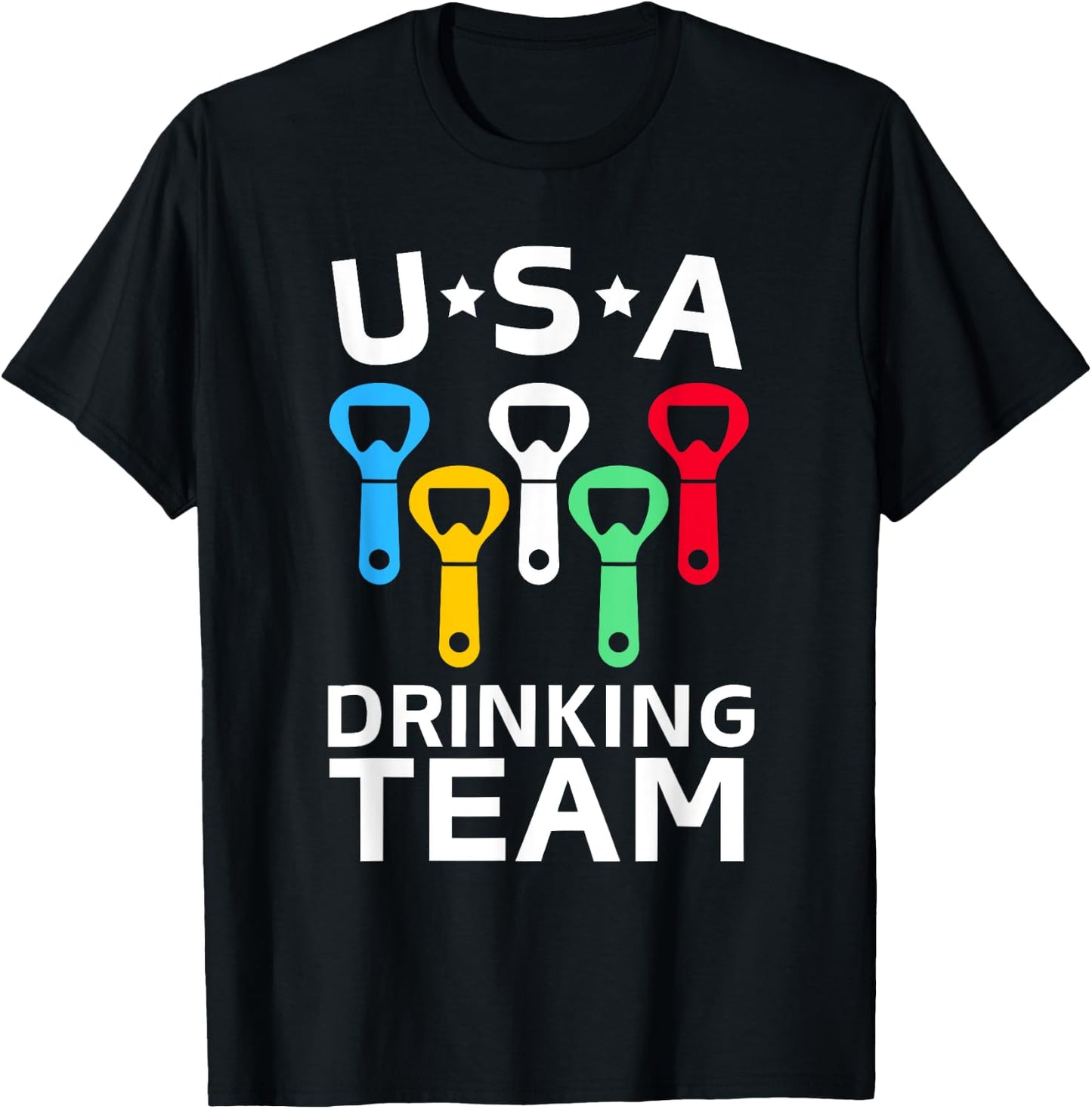 Funny USA Drinking Team Beer Party USA Drinking Team T-Shirt - T-Shirt | Black