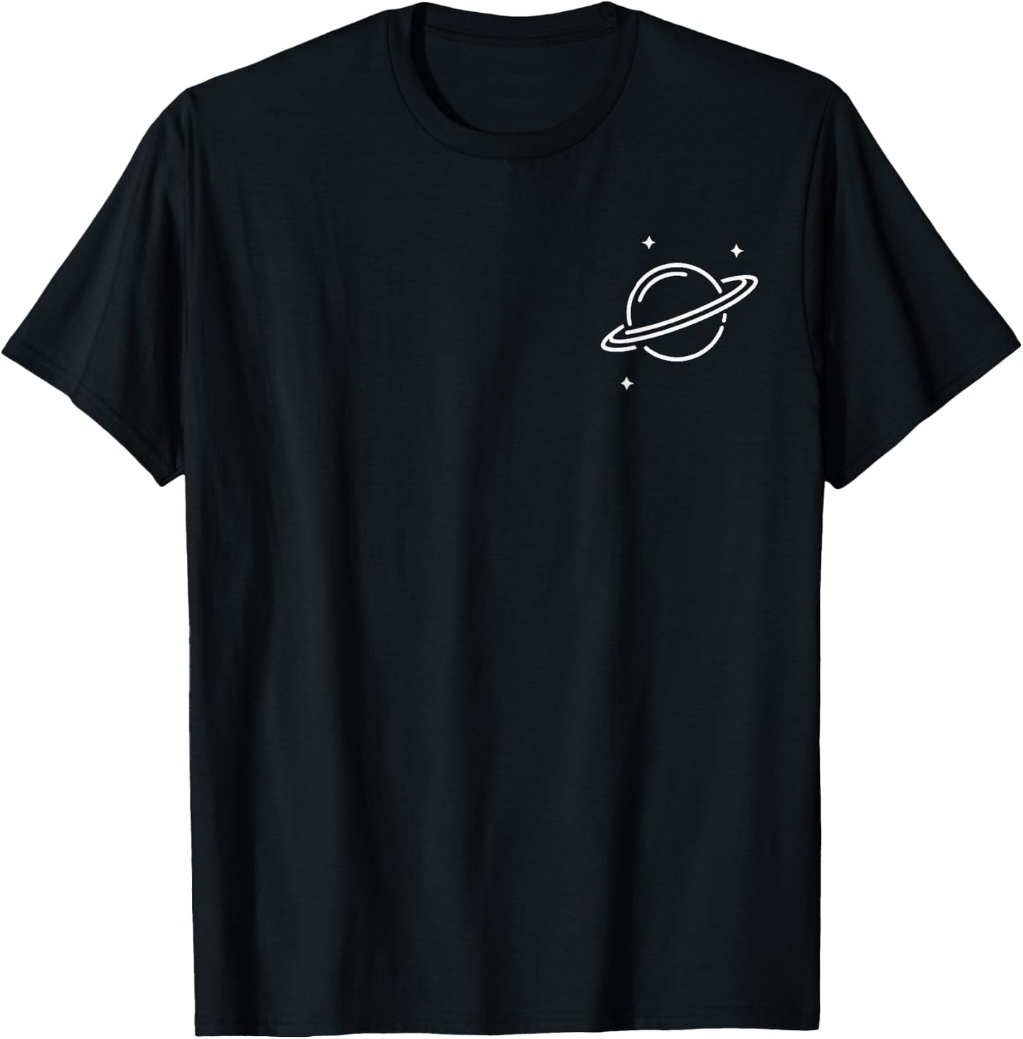Planet Rings Stars Science Space Men Women Boys Girls Kids T-Shirt - T-Shirt | Black