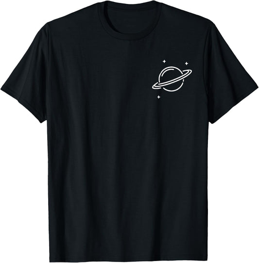 Planet Rings Stars Science Space Men Women Boys Girls Kids T-Shirt - T-Shirt | Black