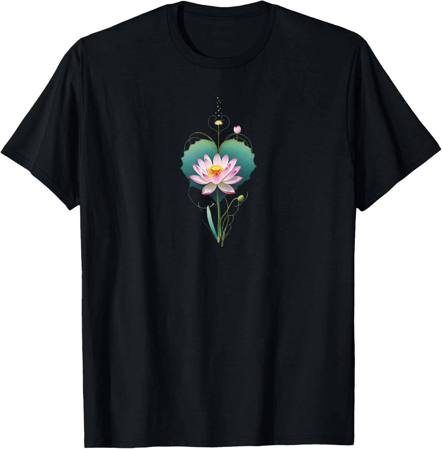Lotus Flower Yoga Metaphysical T-Shirt - T-Shirt | Black