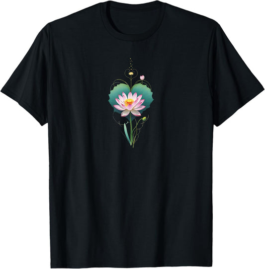 Lotus Flower Yoga Metaphysical T-Shirt - T-Shirt | Black