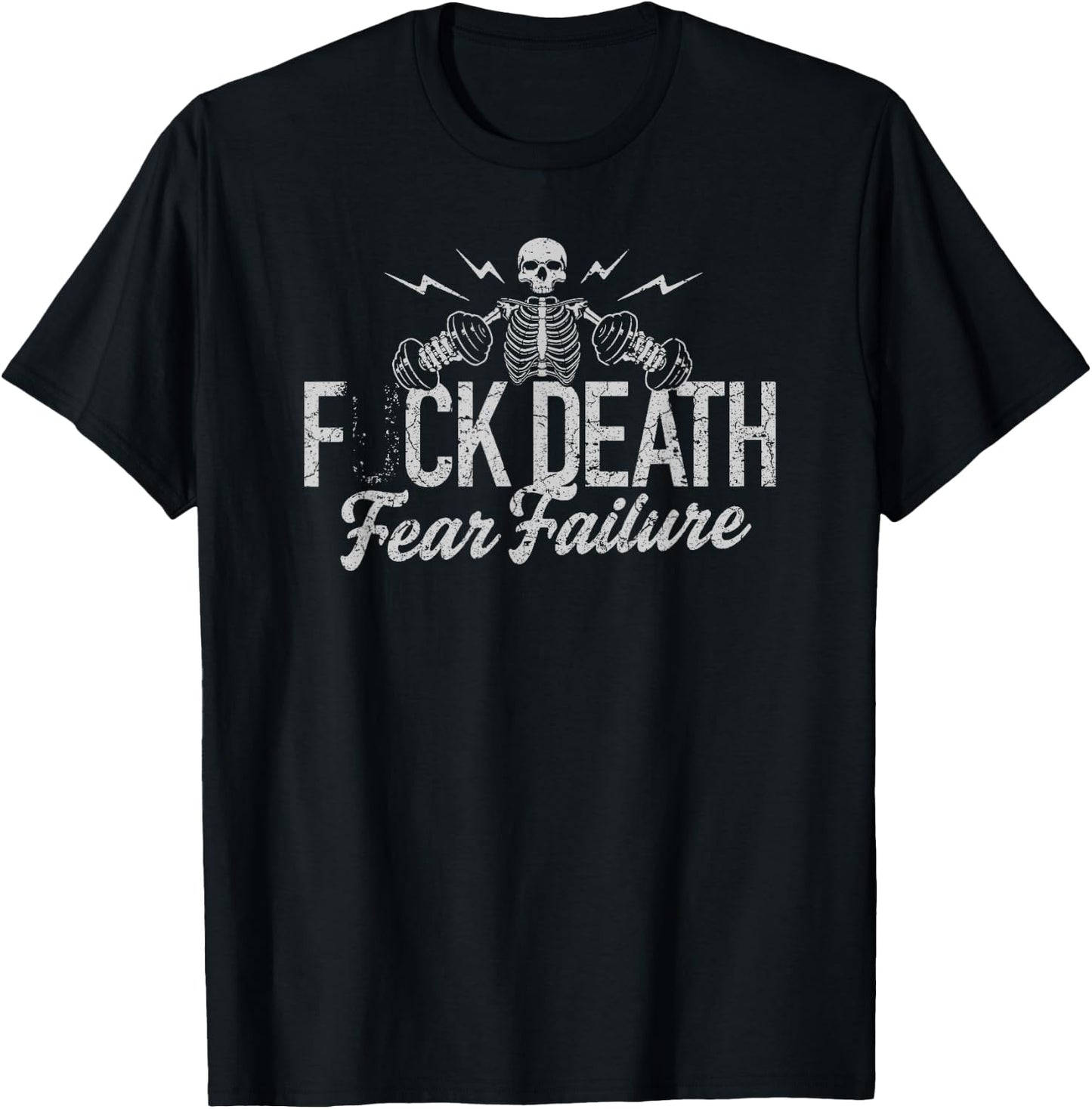 Death Fear Failure Vintage Boxing Gym Fitness T-Shirt - T-Shirt | Black
