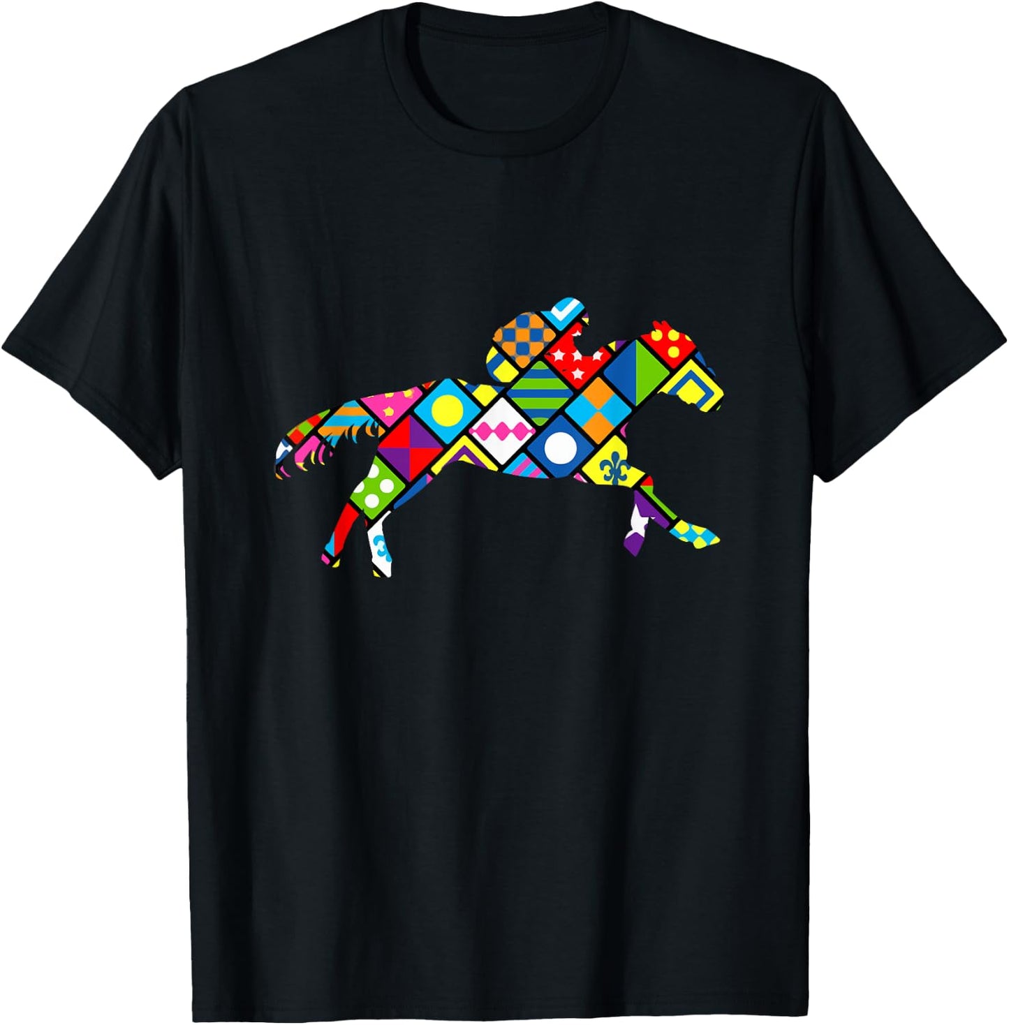 Cute Horse Racing Silks T-Shirt - T-Shirt | Black