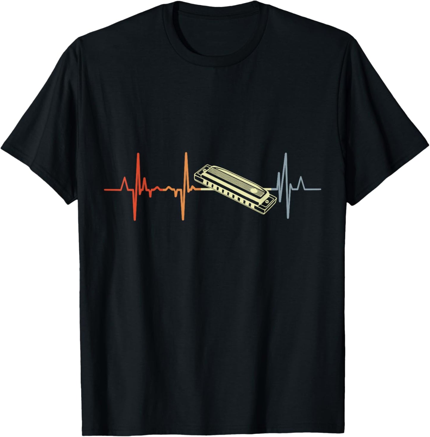 I Love my Harmonica ECG T-Shirt - T-Shirt | Black