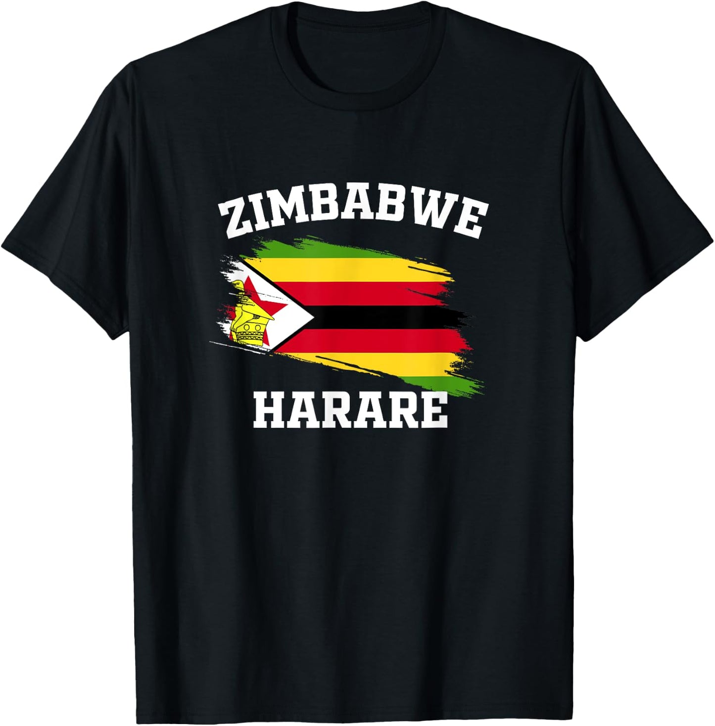 Zimbabwe Flag Harare Vacation Athletes Africa Souvenirs T-Shirt - T-Shirt | Black