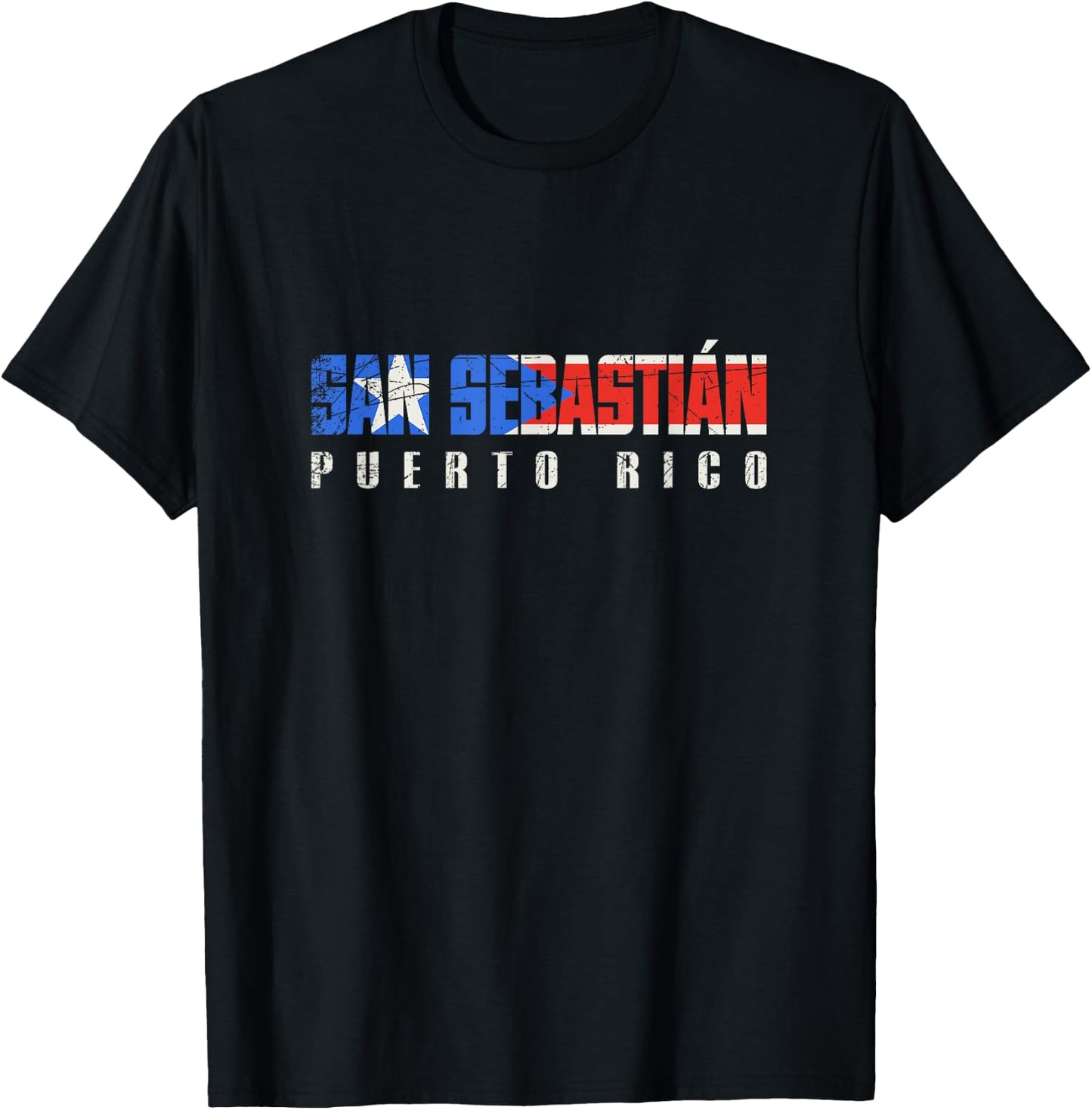 San Sebastián Puerto Rico, Puerto Rican flag T-Shirt - T-Shirt | Black