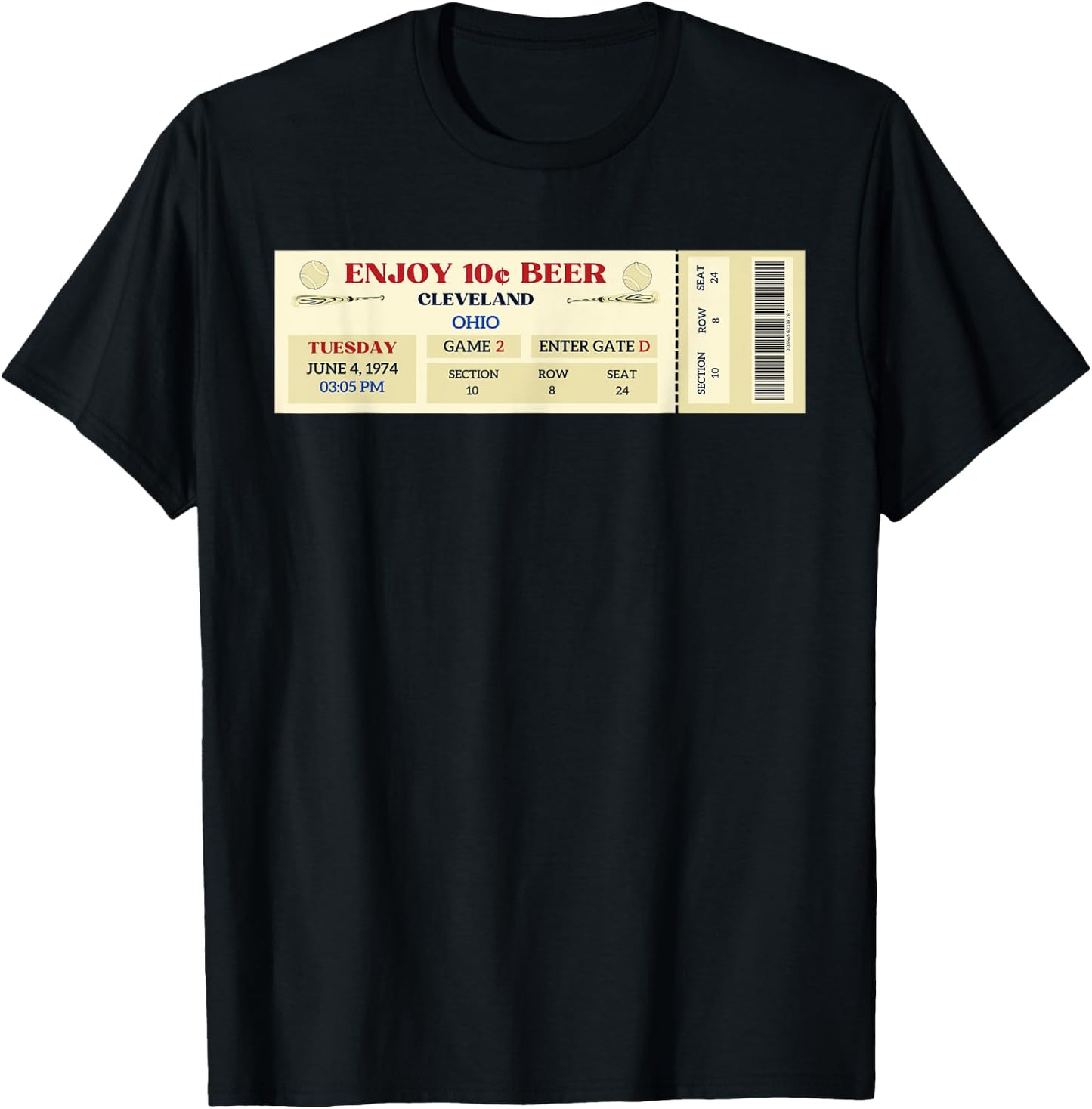 Cleveland 10 cent beer night Ticket Ohio T-Shirt - T-Shirt | Black