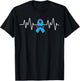 Heartbeat Light Blue Ribbon Prostate Cancer Awareness T-Shirt - T-Shirt | Black