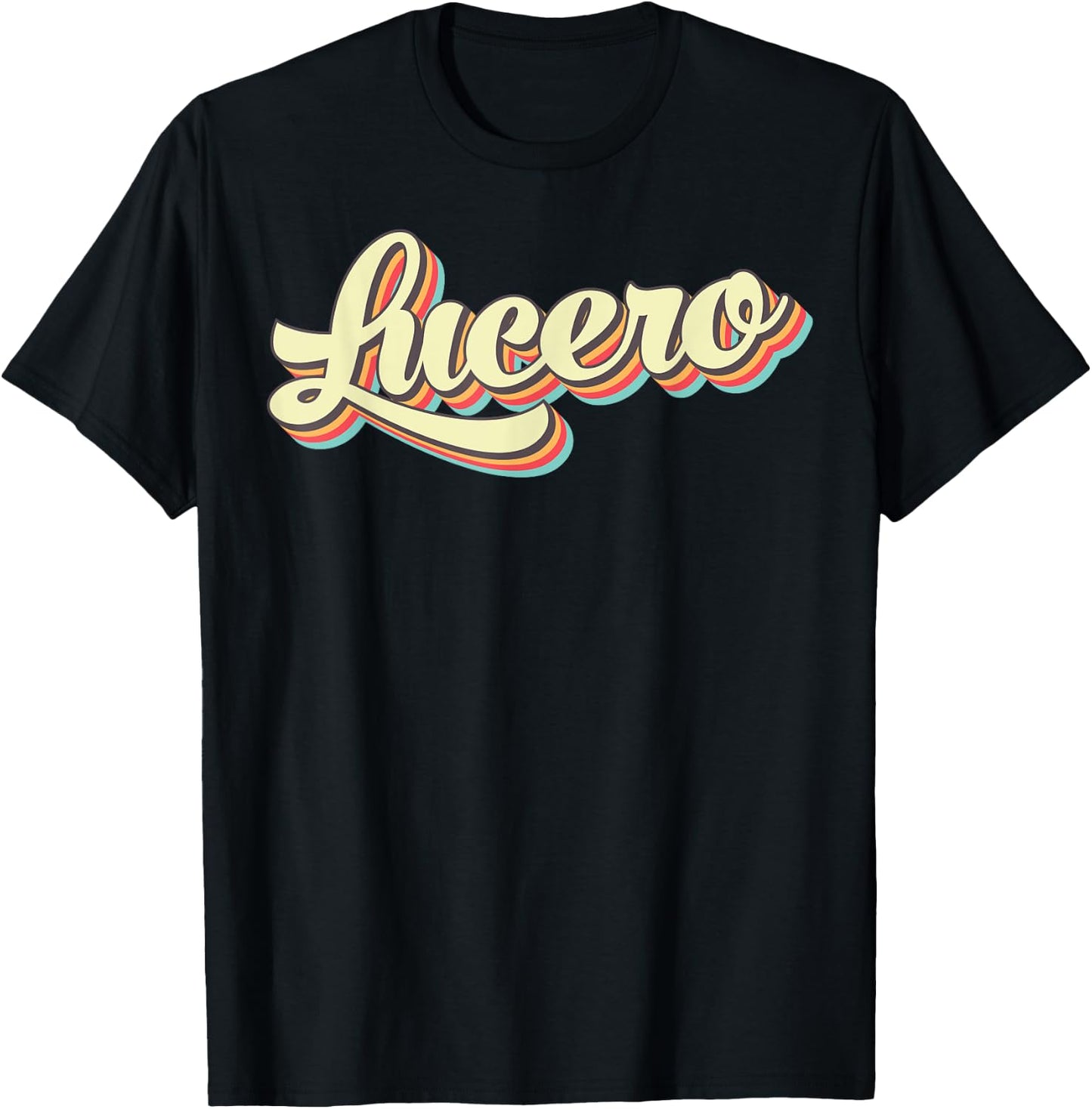 Lucero Retro Art Baseball Font Vintage T-Shirt - T-Shirt | Black