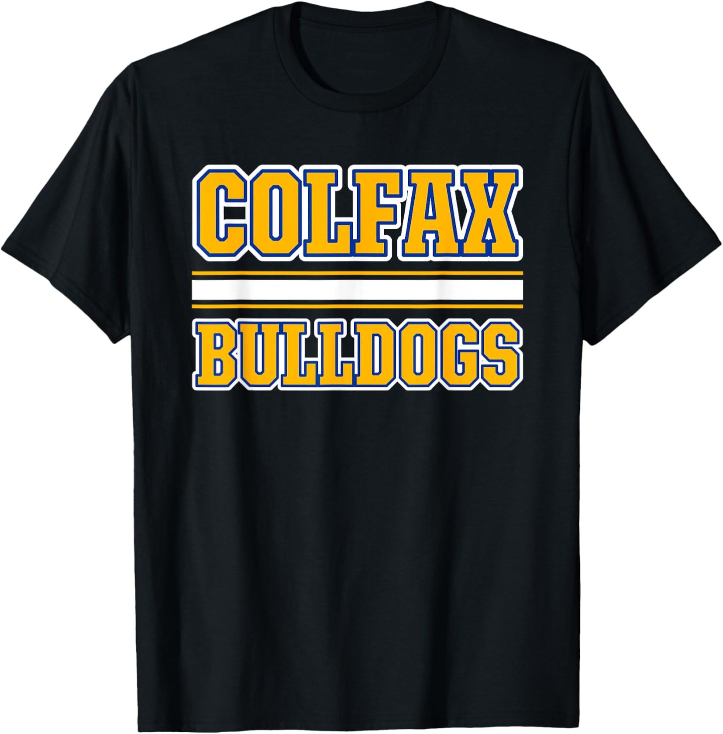 Colfax Bulldogs Horizontal Stripes T-Shirt - T-Shirt | Black