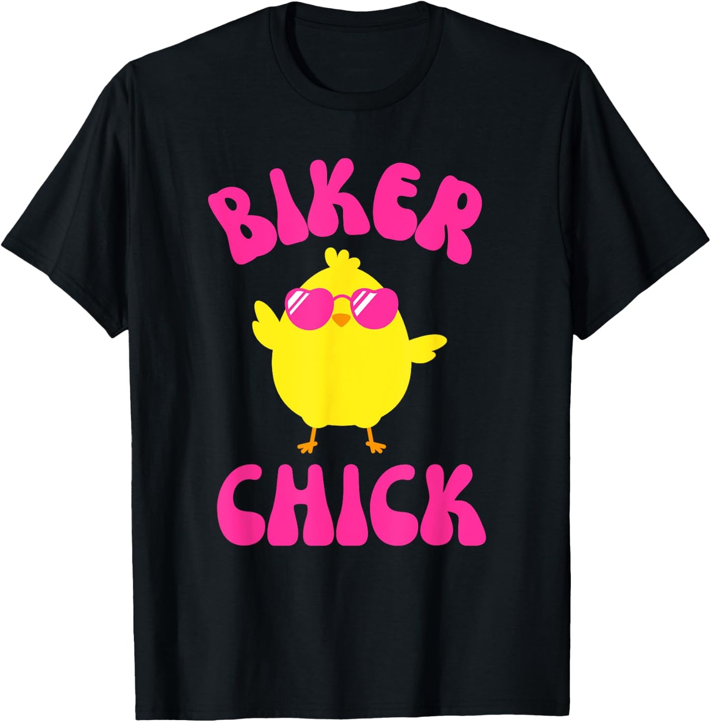 CUTE Motorcycle Biker Chick Pink Retro T-Shirt - T-Shirt | Black