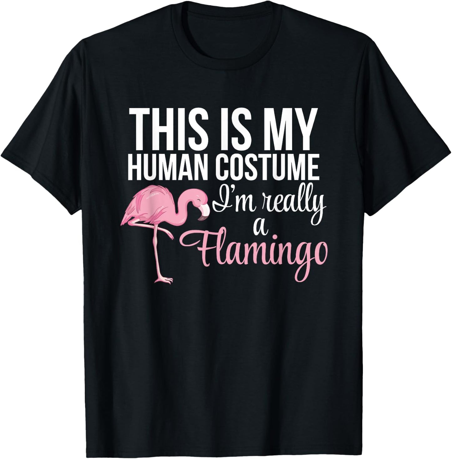 Halloween Flamingo – Trick Or Treat Pink Flamingo Halloween T-Shirt - T-Shirt | Black