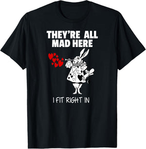 Alice in Wonderland White Rabbit Shirt T-Shirt - T-Shirt | Black