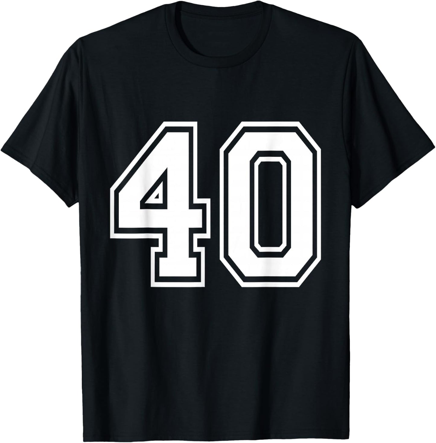 Number 40 Varsity Sports Team Jersey 40th Birthday 40 Years T-Shirt - T-Shirt | Black