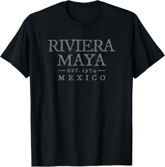 Riviera Maya Mexico Retro Throwback Souvenir T-Shirt - T-Shirt | Black
