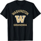 University of Washington Huskies Arched Grandma T-Shirt - T-Shirt | Black