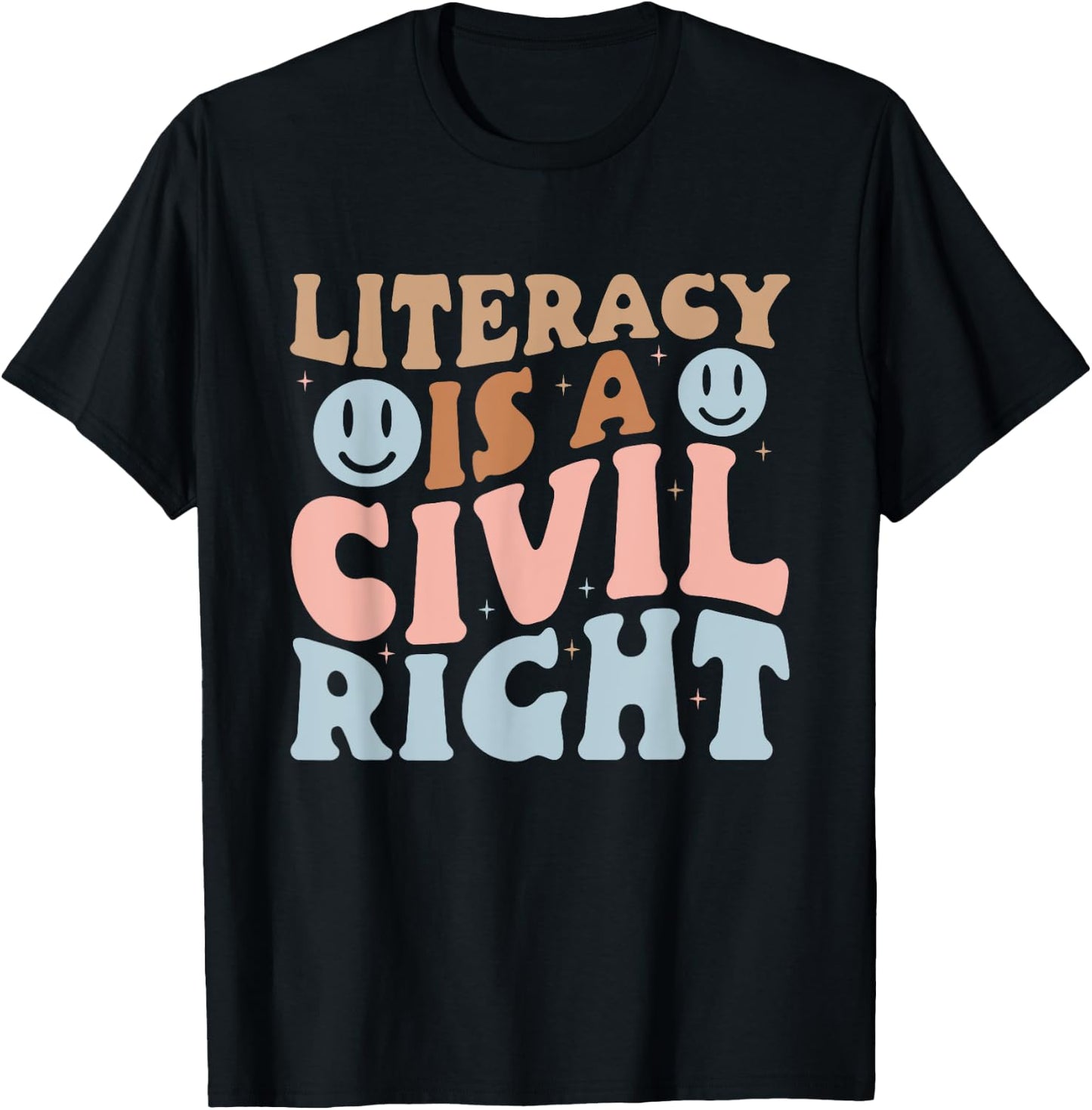 Literacy Is A Civil Right Reading Teacher Literacy Teacher T-Shirt - T-Shirt | Black