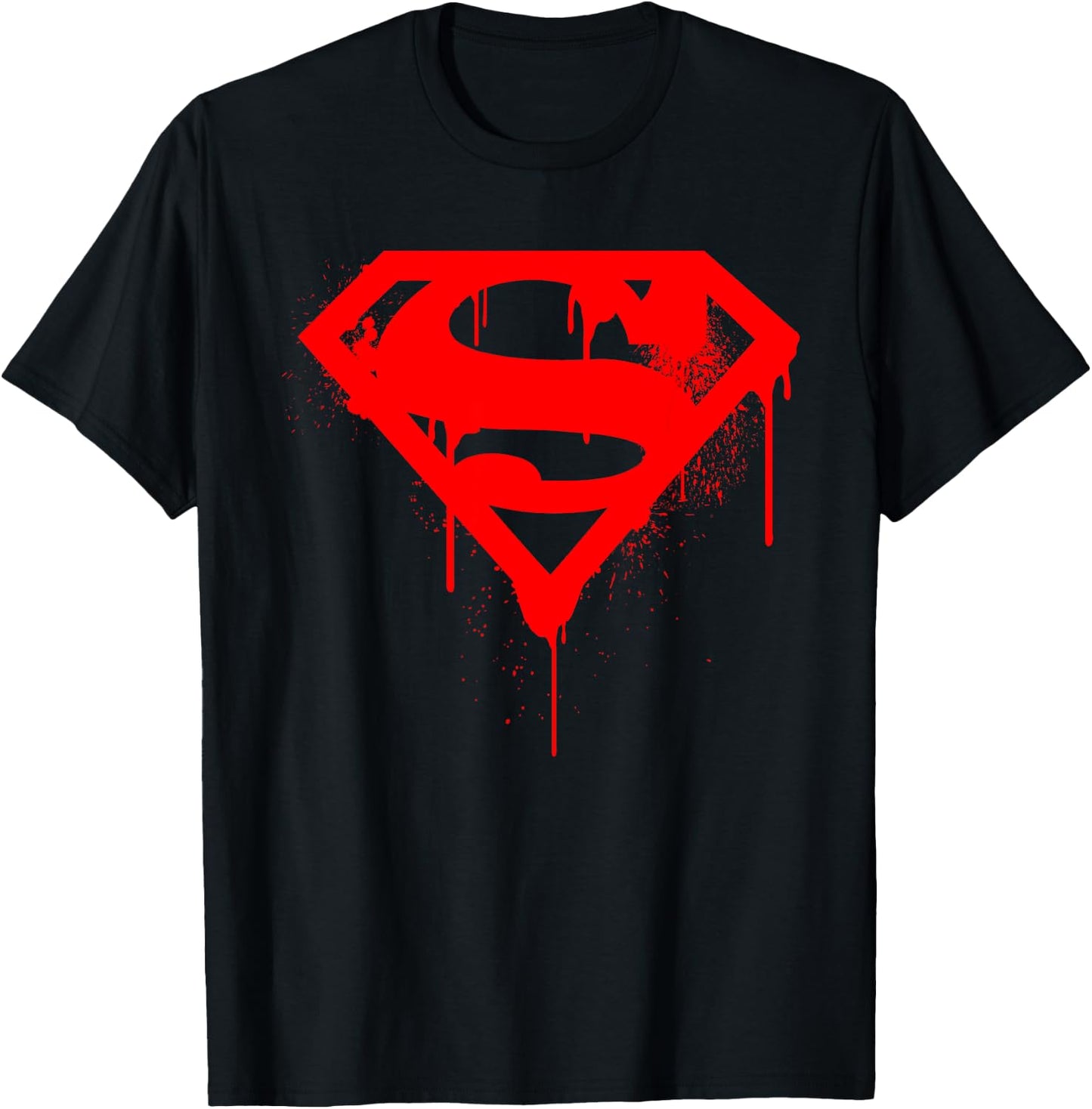 DC Superman Logo Doomsday Red Graffiti T-Shirt - T-Shirt | Black