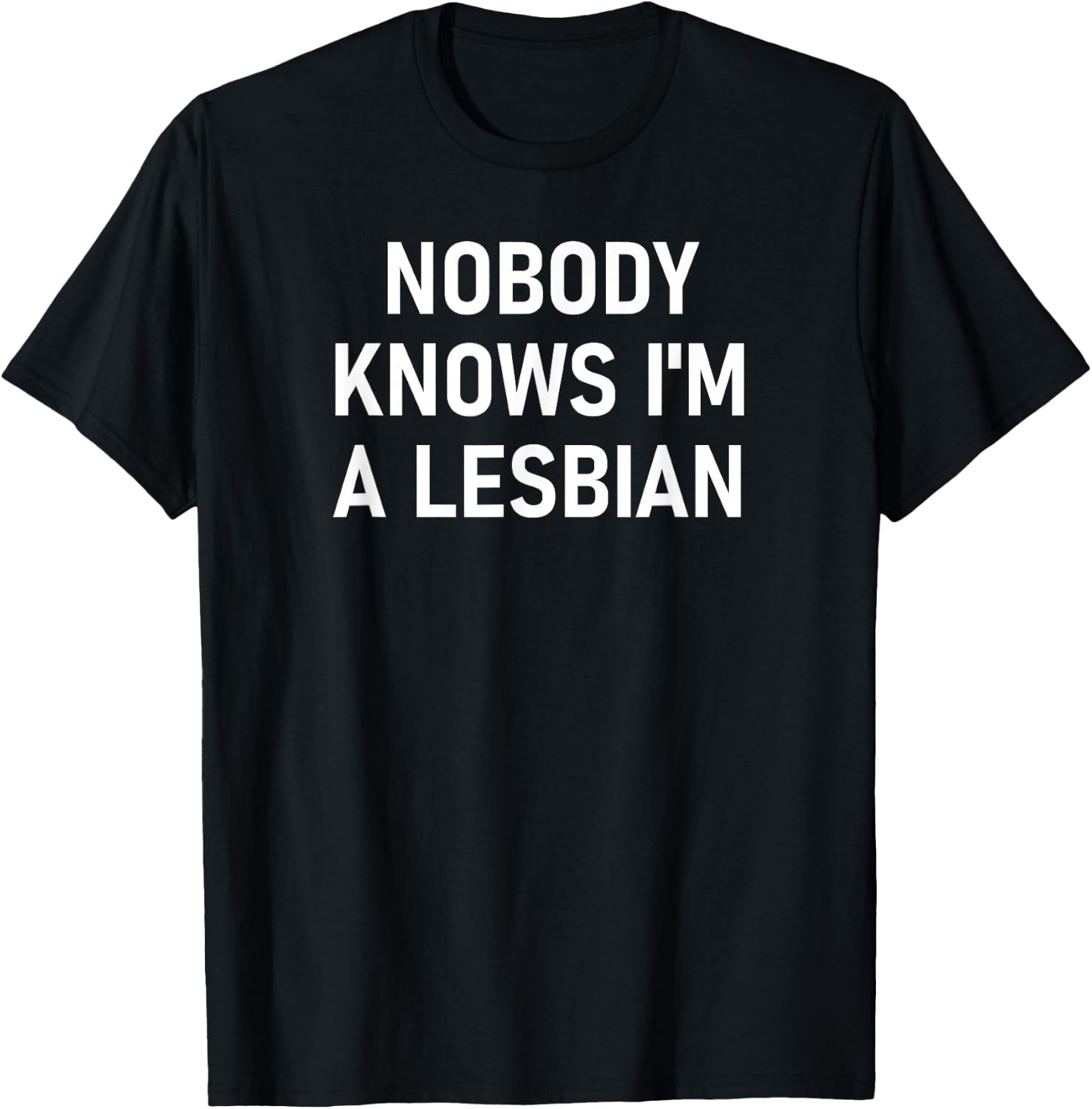 Nobody Knows I'm A Lesbian, Gay, Pride, LBGT, Funny, Family Small T-Shirt - T-Shirt | Black