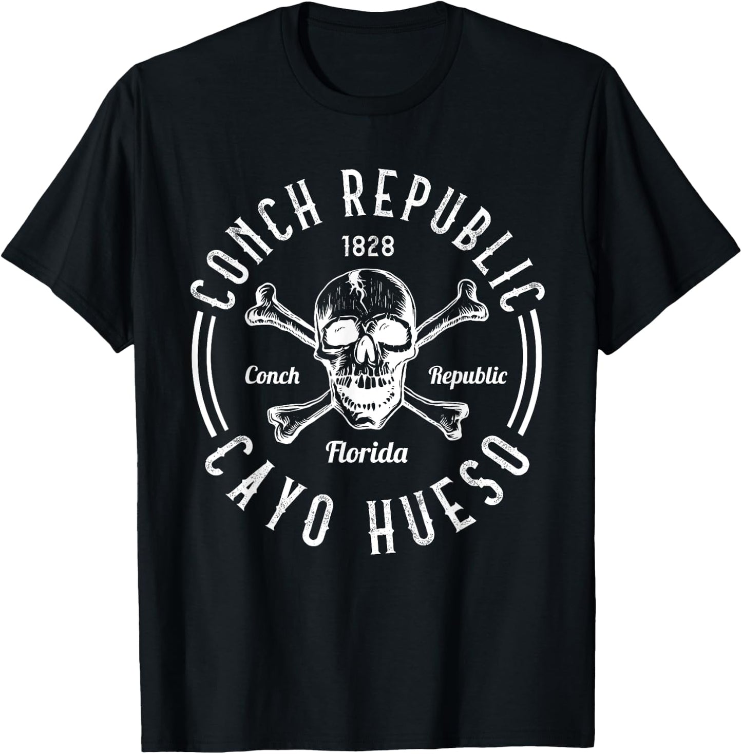 CONCH REPUBLIC CAYOs HUESO Florida Pirates Sunshine-State T-Shirt - T-Shirt | Black