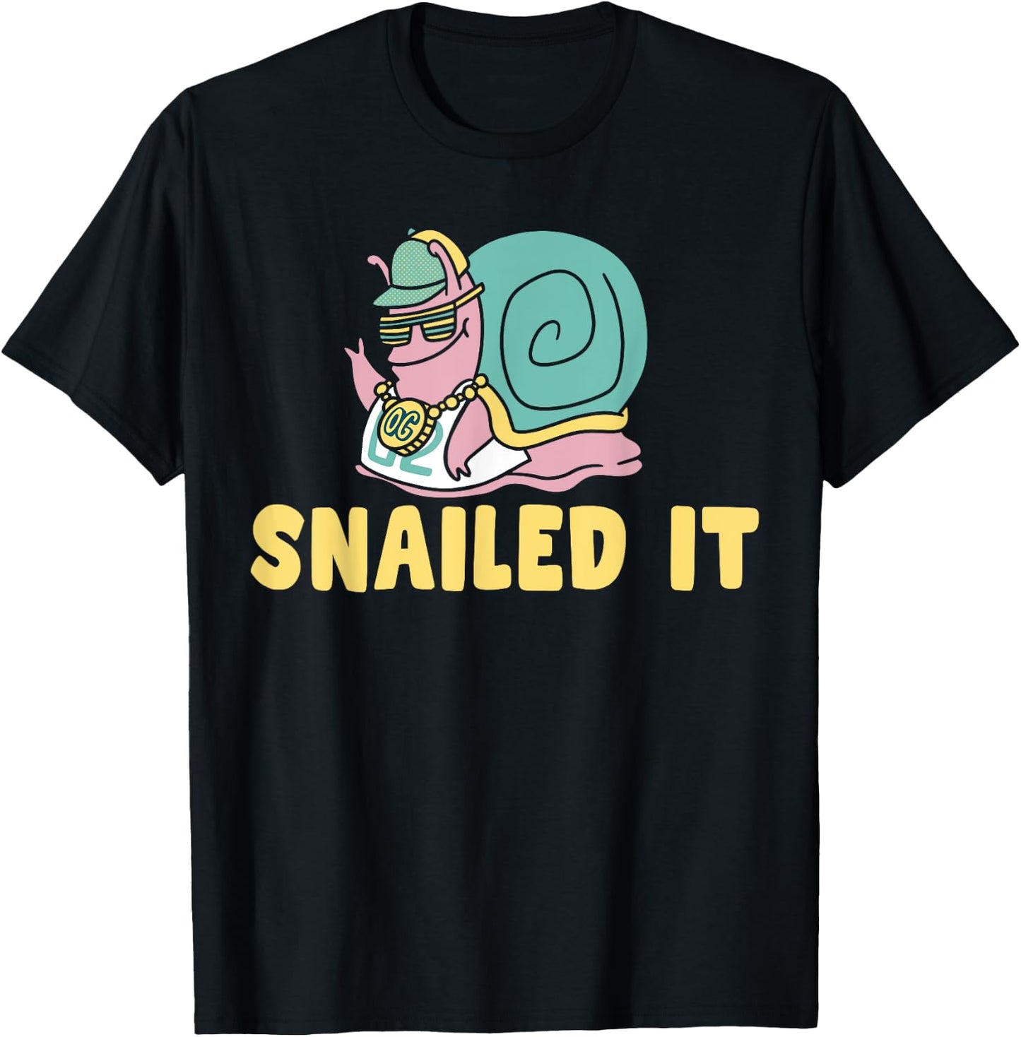Snailed It Men Women Snails Humor Animal Funny Snail T-Shirt - T-Shirt | Black