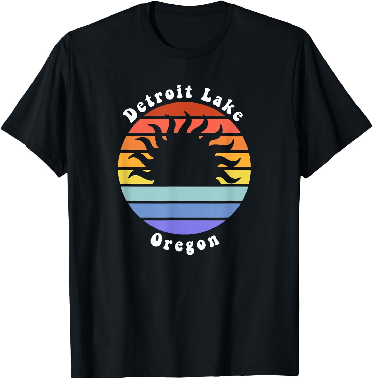 Detroit Lake Oregon Sunrise Vacation Souvenir T-Shirt - T-Shirt | Black