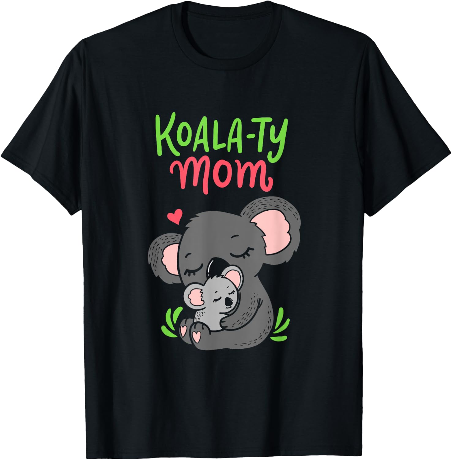 Koala-ty Mom Koala Bear Mama Mother's Day Animal Pun Gift T-Shirt - T-Shirt | Black