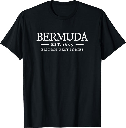 Bermuda Vintage Letter Retro Throwback Vacation Souvenir T-Shirt - T-Shirt | Black