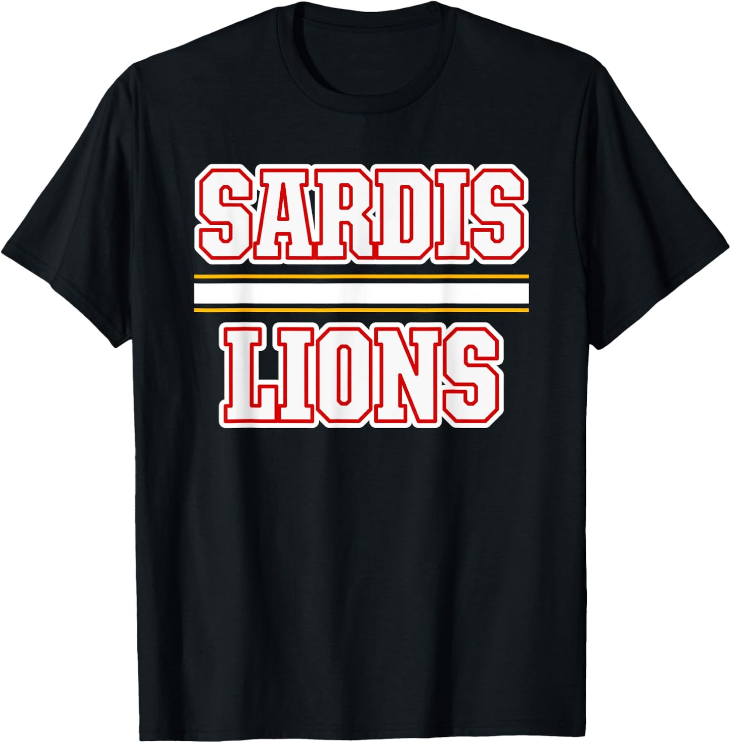 Sardis Lions Horizontal Stripes T-Shirt - T-Shirt | Black