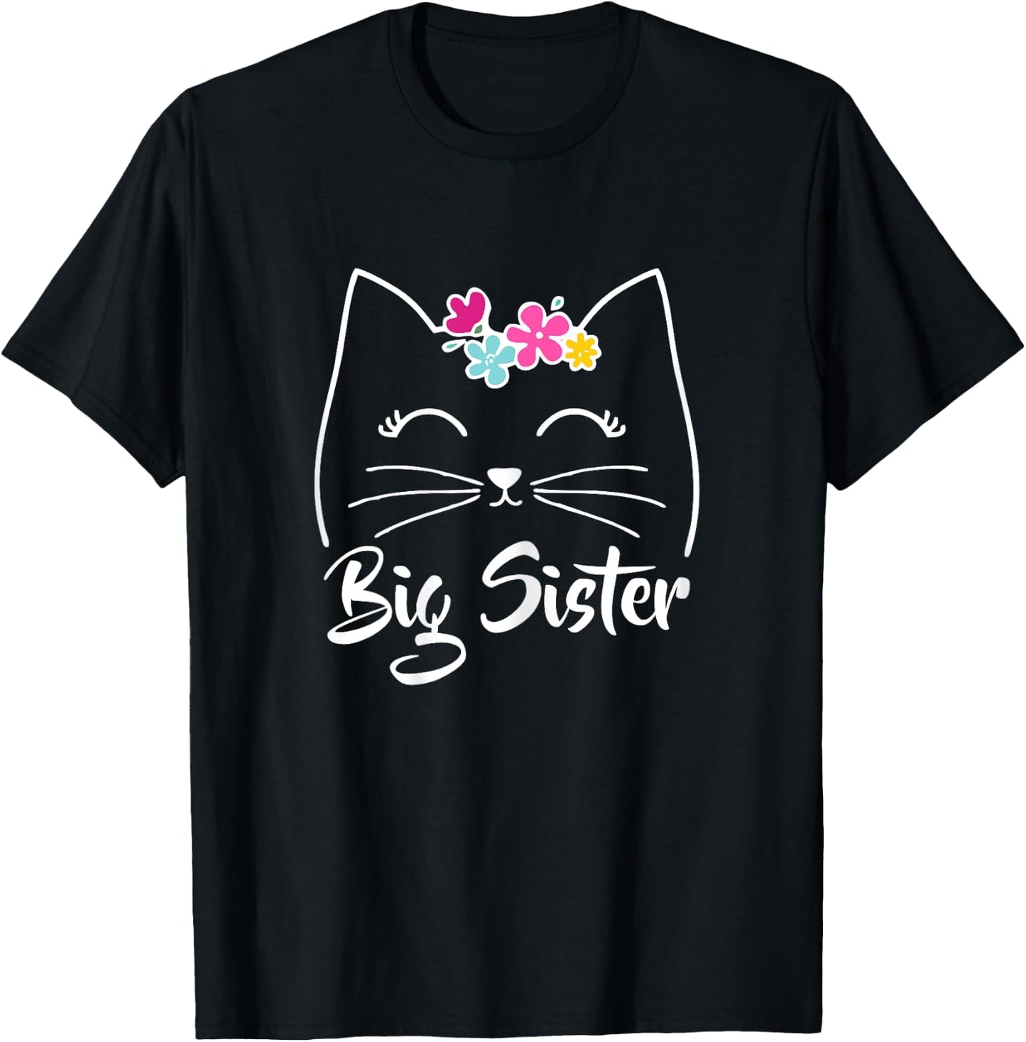 Big Sister Cute Kitty Cat Lover Pets T-Shirt - T-Shirt | Black