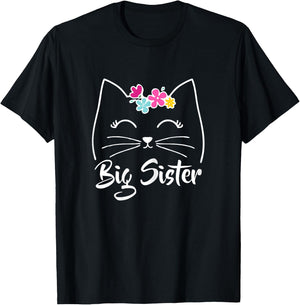 Big Sister Cute Kitty Cat Lover Pets T-Shirt - T-Shirt | Black
