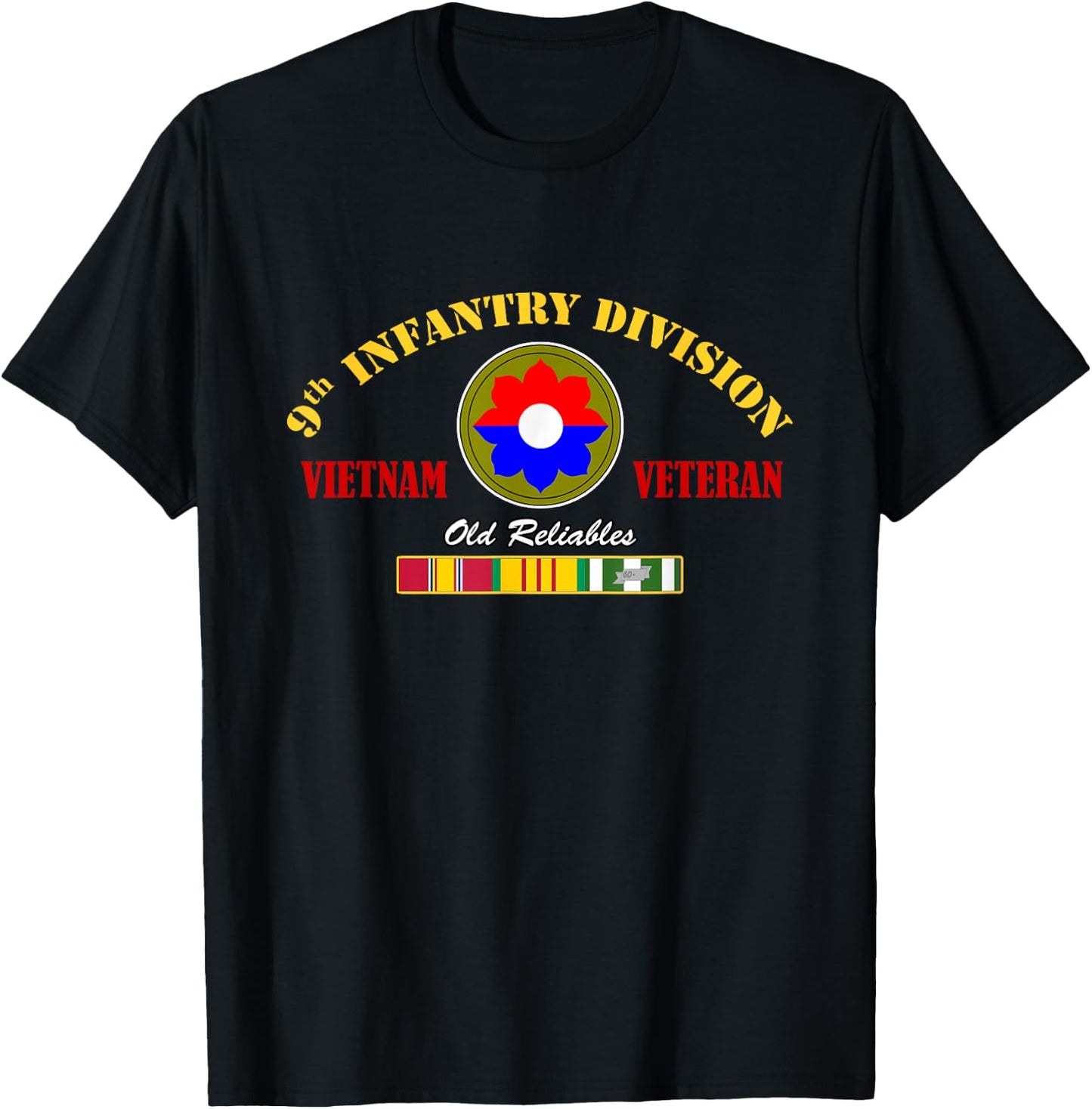 9th Infantry Division Vietnam Veteran Military Papa Xmas T-Shirt - T-Shirt | Black
