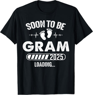 Soon To Be Gram 2025 Baby Loading T-Shirt - T-Shirt | Black