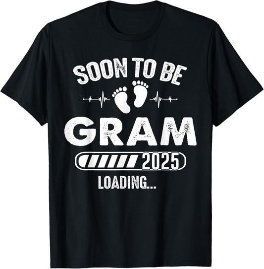 Soon To Be Gram 2025 Baby Loading T-Shirt - T-Shirt | Black