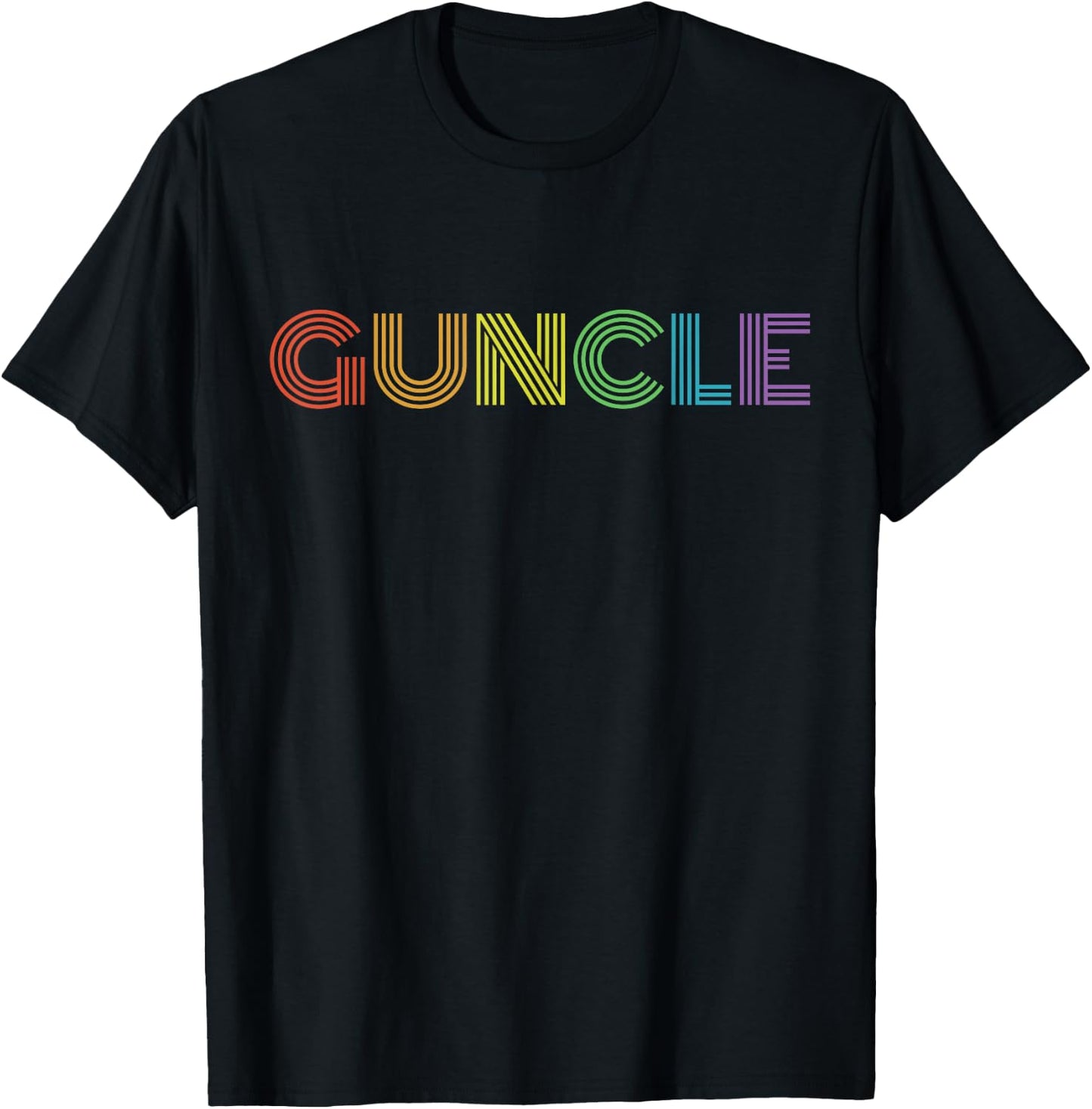 Fabulous Guncle Shirt - New Baby Gay Uncle Rainbow T-Shirt - T-Shirt | Black