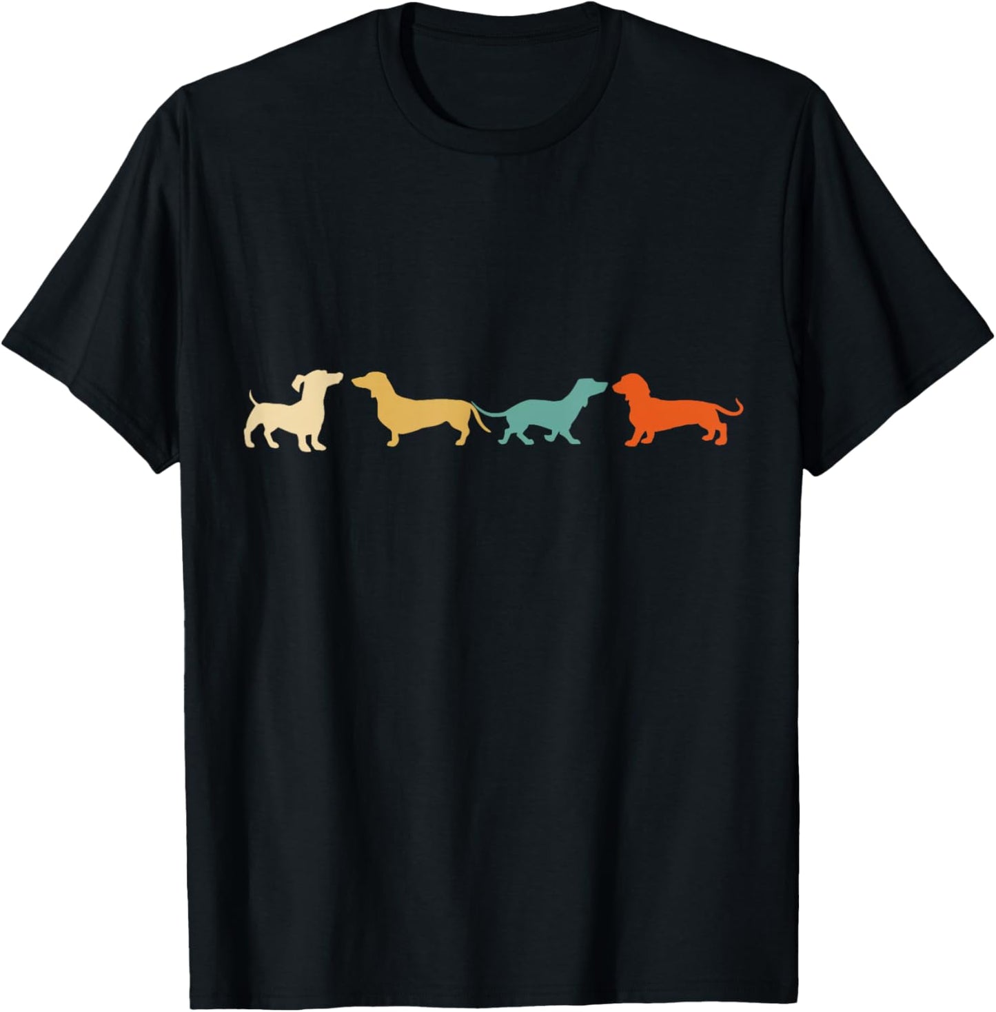 Dachshund Shirt Vintage Retro Wiener Dog Gift T-Shirt - T-Shirt | Black