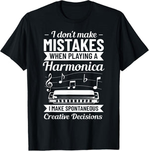 Harmonicist Music Instrument Mouth Organ Harmonica Player T-Shirt - T-Shirt | Black