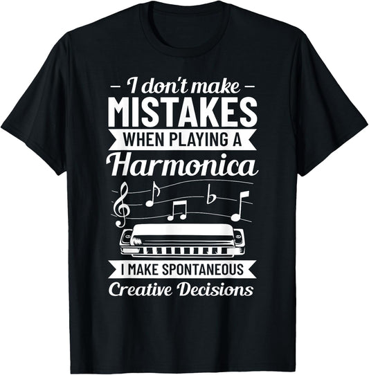 Harmonicist Music Instrument Mouth Organ Harmonica Player T-Shirt - T-Shirt | Black