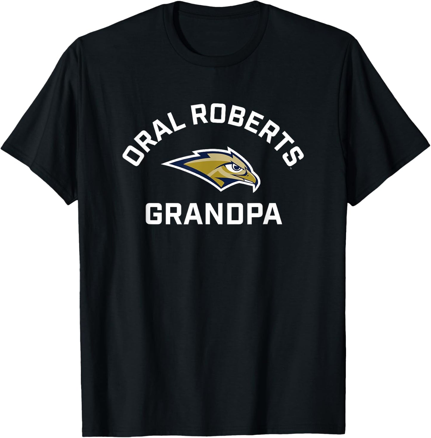 Oral Roberts University ORU Golden Eagles Arched Grandpa T-Shirt - T-Shirt | Black