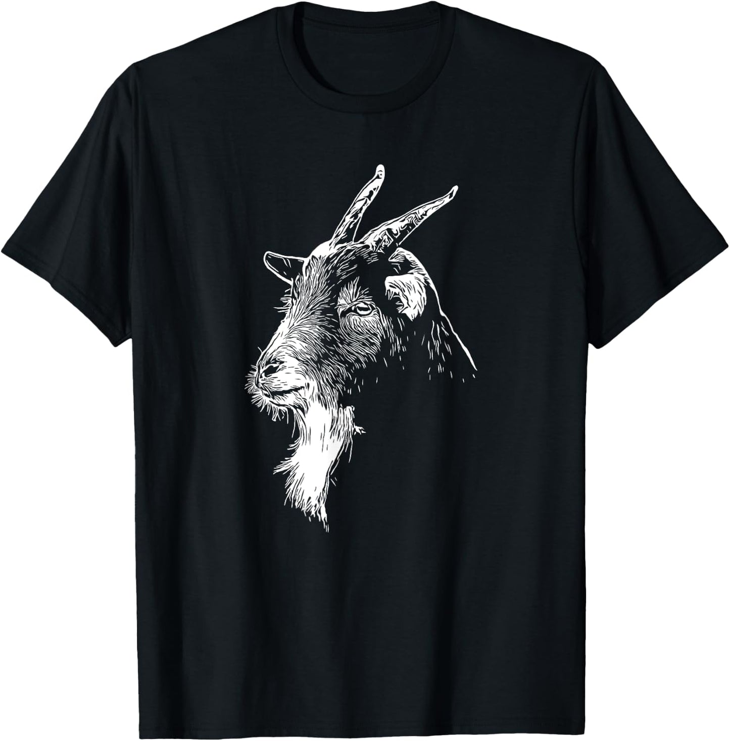 Goat Gift Ideas for Farmers and Goat Whisperer -Adult Black Cotton Polyester Short Sleeve T-Shirt - T-Shirt | Black