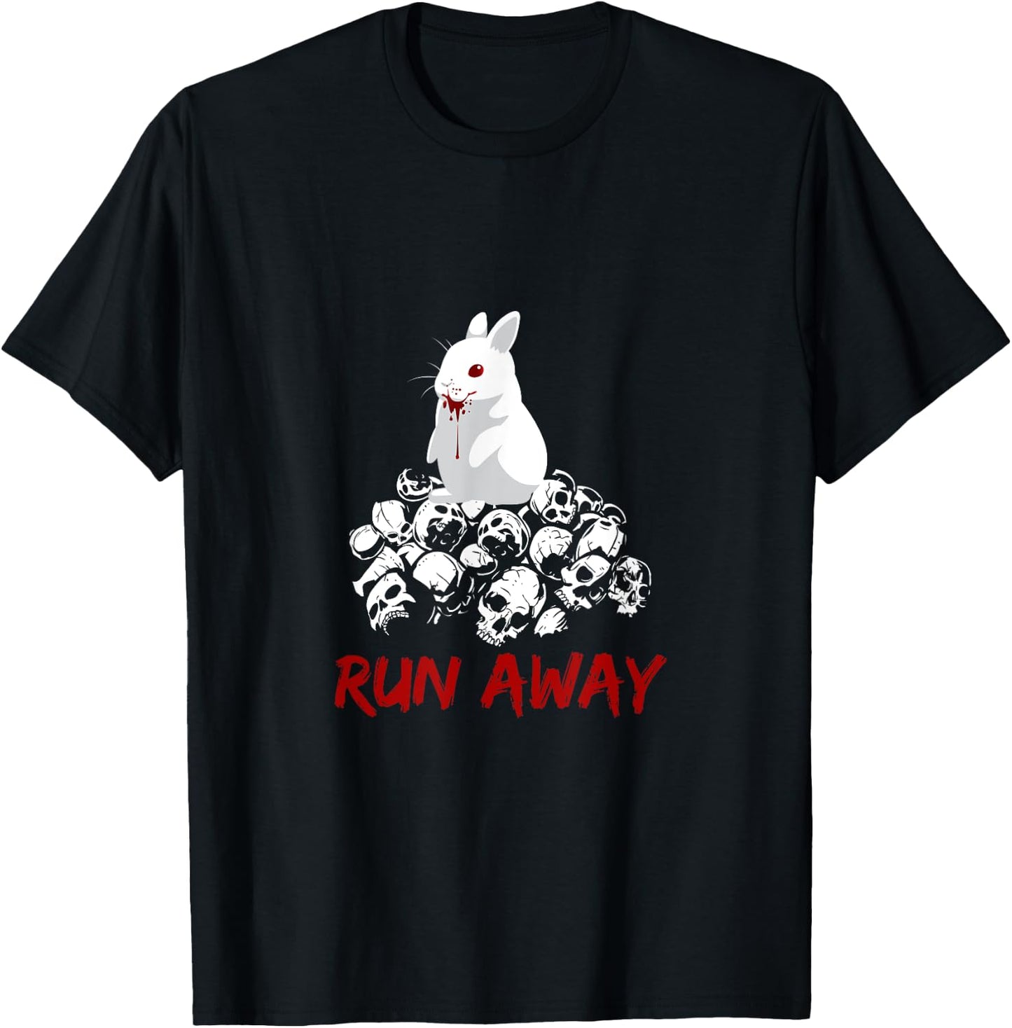 Run Away Bunny Funny Design T-Shirt - T-Shirt | Black