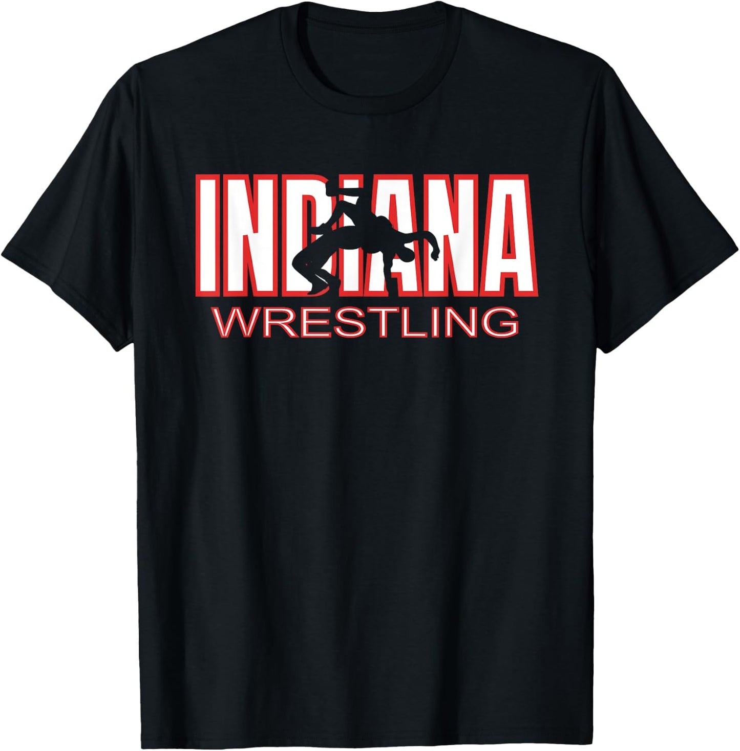 Indiana Wrestler Wrestling Team The Hoosier State Pride Gift T-Shirt - T-Shirt | Black