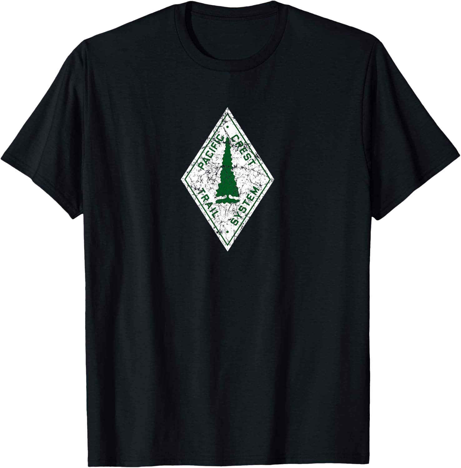 Pacific Crest Trail Marker Distressed , Small, Black T-Shirt - T-Shirt | Black