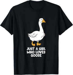 Just a Girl Who Loves Goose Cute Gooses T-Shirt - T-Shirt | Black