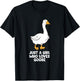Just a Girl Who Loves Goose Cute Gooses T-Shirt - T-Shirt | Black