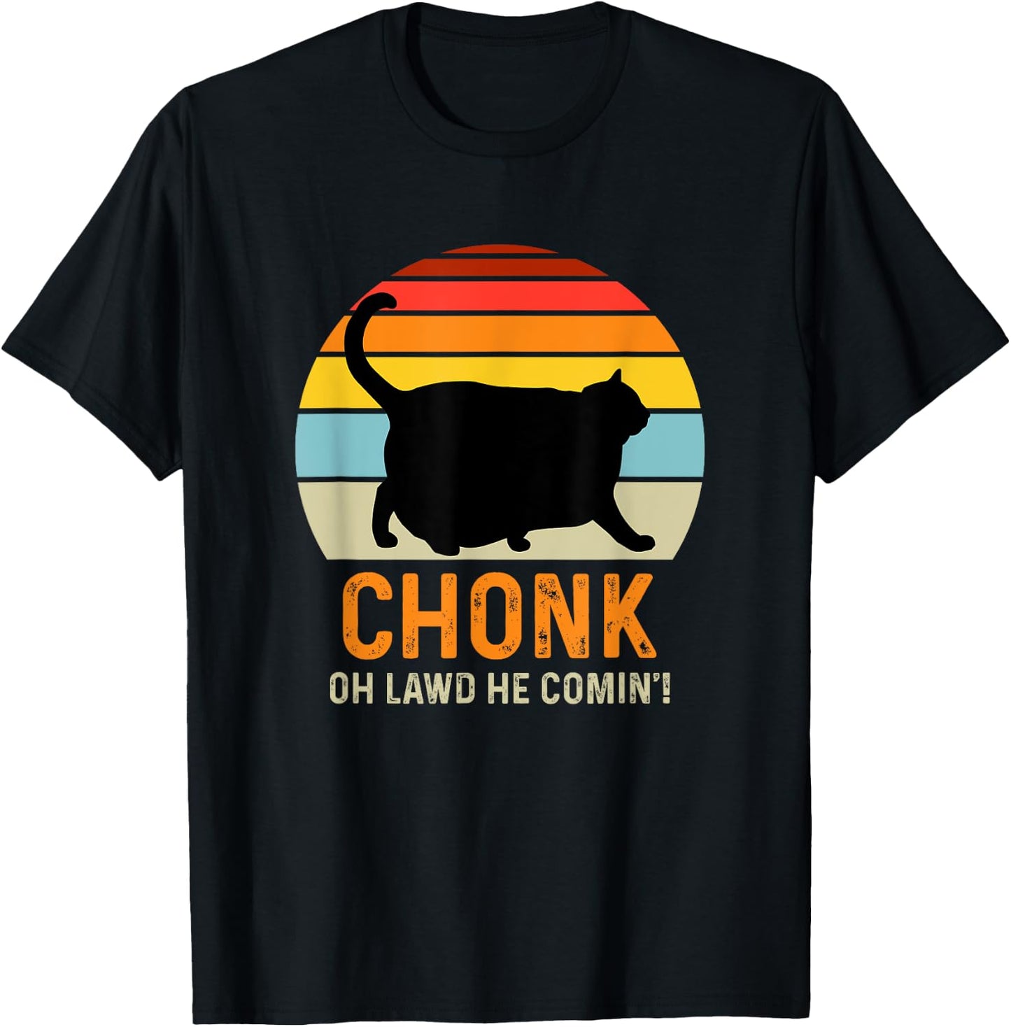 Funny Chonk Cat Meme Women Girls Kids T-Shirt - T-Shirt | Black