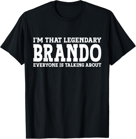 Brando Personal Name First Name Funny Brando T-Shirt - T-Shirt | Black