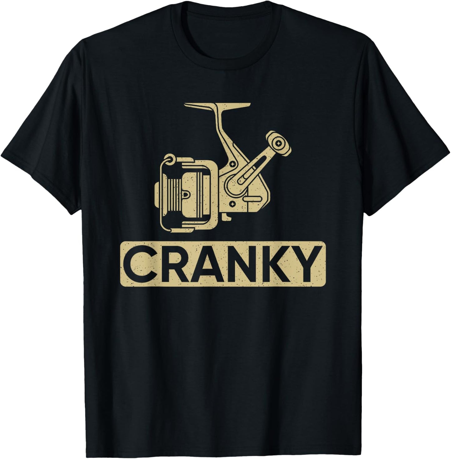 Cranky Fishing Vintage Fisherman Fathers Day Fish Dad Cranky T-Shirt - T-Shirt | Black